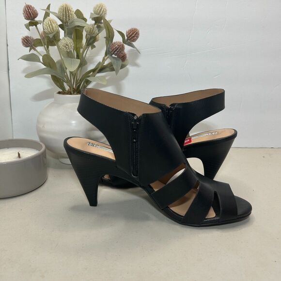 INC International Concepts Shoe Side Zip Black Open Toe Heel Women's US 10M NWOB - Picture 7 of 10
